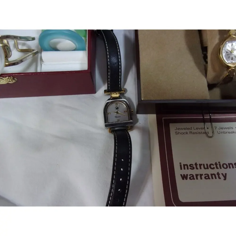 LOT OF 3 WOMENS WATCHES INCLUDING-WESTCLOX-WALTHAM-EQUINOX-FOR PARTS OR REPAIR